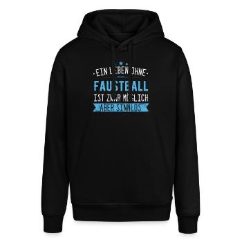 Faustball Fistball Sport Faustballer Spruch - Stanley/Stella Unisex Hoodie SOUNDER - Schwarz - Vorne - Alina (178cm) & Michal (187cm)