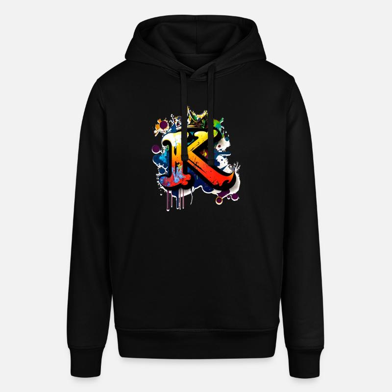 Graffiti Buchstabe K mit Krone 👑 - Stanley/Stella Unisex Hoodie SOUNDER - Schwarz