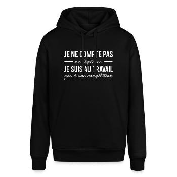 Je suis au travail pas à une compétition humour - Sweat à capuche SOUNDER Stanley/Stella Unisexe - noir - Devant - Alina (178cm) & Michal (187cm)