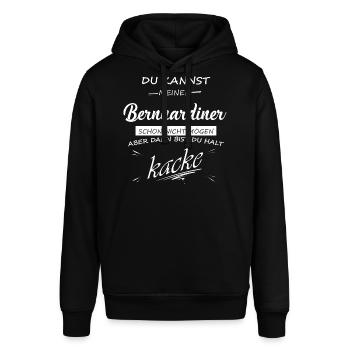 BERNHARDINER - Du bist kacke - Stanley/Stella Unisex Hoodie SOUNDER - Schwarz - Vorne - Alina (178cm) & Michal (187cm)