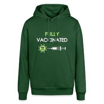 Vollständig geimpft, covid, fully vaccinated - Stanley/Stella Unisex Hoodie SOUNDER - Flaschengrün - Vorne - Alina (178cm) & Michal (187cm)