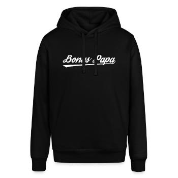 Bonus Papa - Stanley/Stella Unisex Hoodie SOUNDER - Schwarz - Vorne - Alina (178cm) & Michal (187cm)
