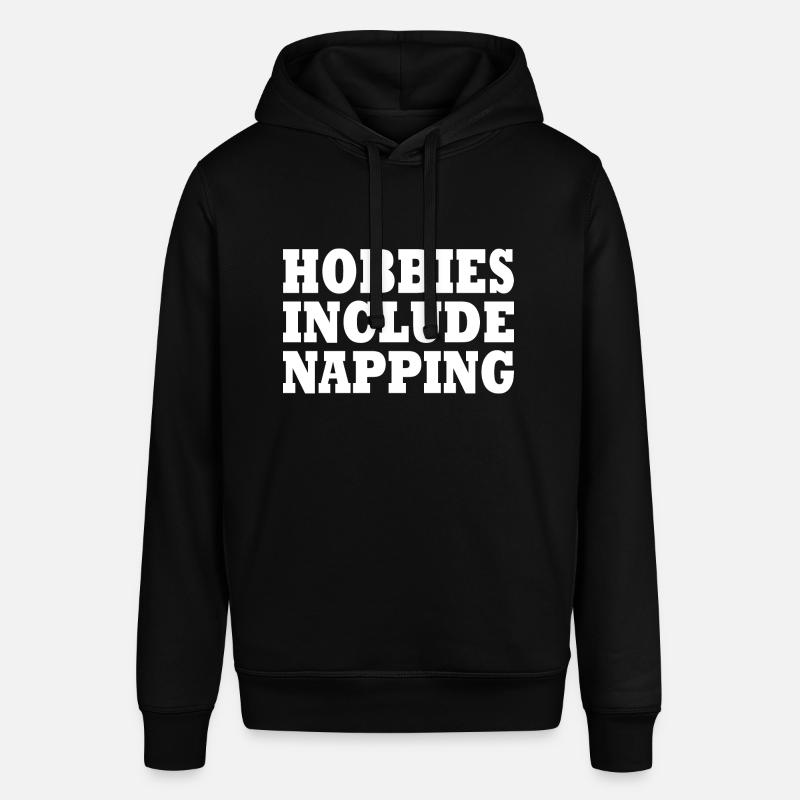 Hobbies include napping - Stanley/Stella SOUNDER Unisex Hoodie - black