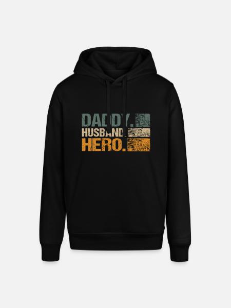 Husband Daddy Hero - Stanley/Stella SOUNDER Unisex Hoodie - black