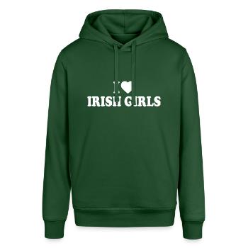 I love irish girls - Stanley/Stella SOUNDER Unisex Hoodie - bottle green - Front - Alina (178cm) & Michal (187cm)