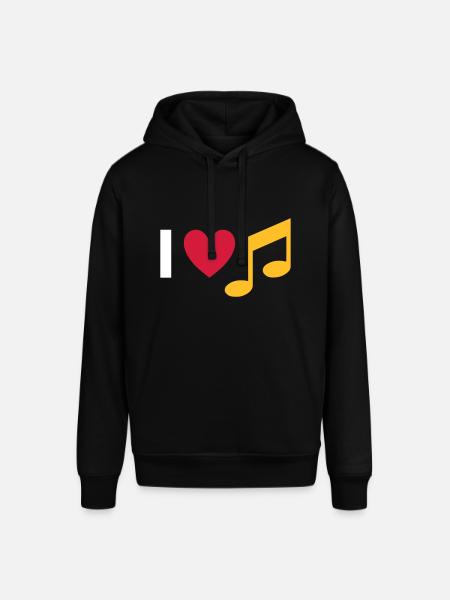 I love music (heart, note) - Stanley/Stella SOUNDER Unisex Hoodie - black