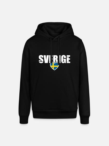 Sverige Sweden Vintage Swedish Flag Sweden - Stanley/Stella SOUNDER Unisex Hoodie - black
