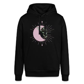 Purple Moon - Stanley/Stella Unisex Hoodie SOUNDER - Schwarz - Vorne - Alina (178cm) & Michal (187cm)