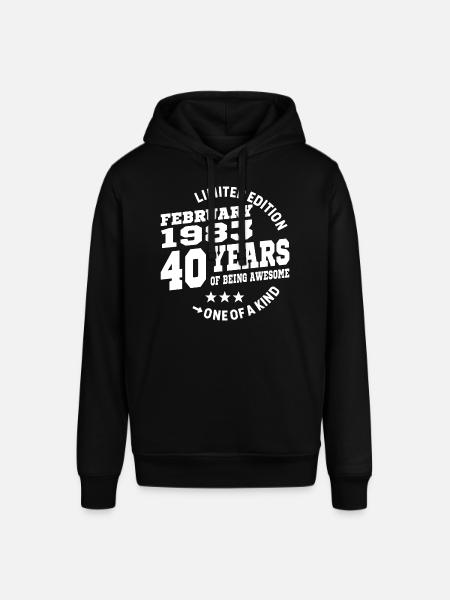 birthday 40 years old - born in february 1983 - Stanley/Stella SOUNDER Unisex Hoodie - black