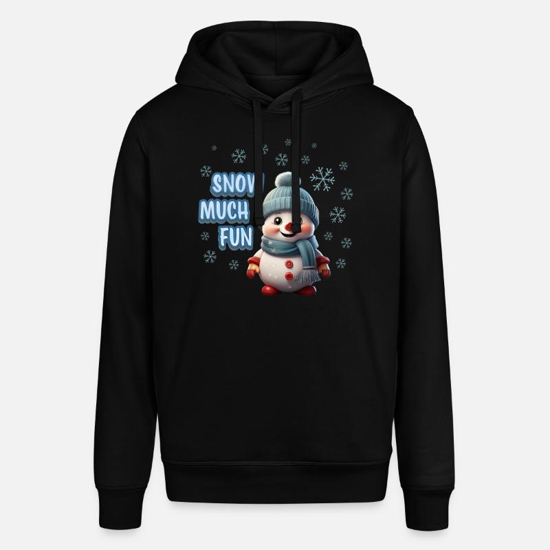 SNOW MUCH FUN - Cute Snowman - Stanley/Stella SOUNDER Unisex Hoodie - black