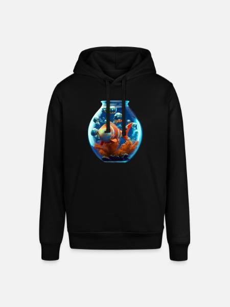 Goldfish in a fishbowl - Stanley/Stella SOUNDER Unisex Hoodie - black