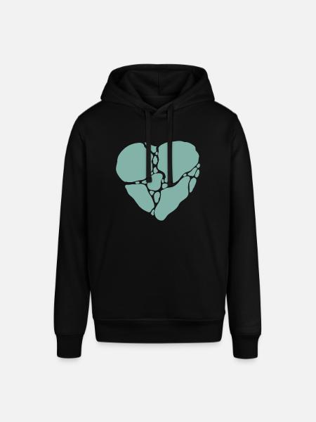 Broken Heart Love T-shirt - Stanley/Stella SOUNDER Unisex Hoodie - black