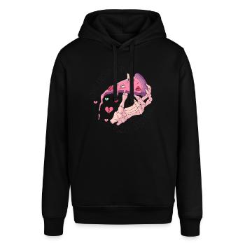 Anti Saint-Valentin Coeur Amour Cadeau Idée Horreur - Sweat à capuche SOUNDER Stanley/Stella Unisexe - noir - Devant - Alina (178cm) & Michal (187cm)