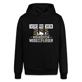 Versprochen nur noch ein Modellflieger - Stanley/Stella Unisex Hoodie SOUNDER - Schwarz - Vorne - Alina (178cm) & Michal (187cm)