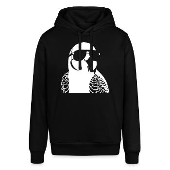 Funny Bird Wearing Sunglasses Cool Bourke's Parak - Stanley/Stella SOUNDER Unisex Hoodie - black - Front - Alina (178cm) & Michal (187cm)