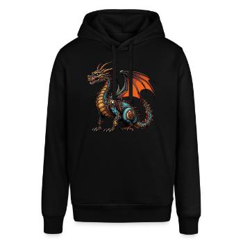 Drache - Stanley/Stella Unisex Hoodie SOUNDER - Schwarz - Vorne - Alina (178cm) & Michal (187cm)