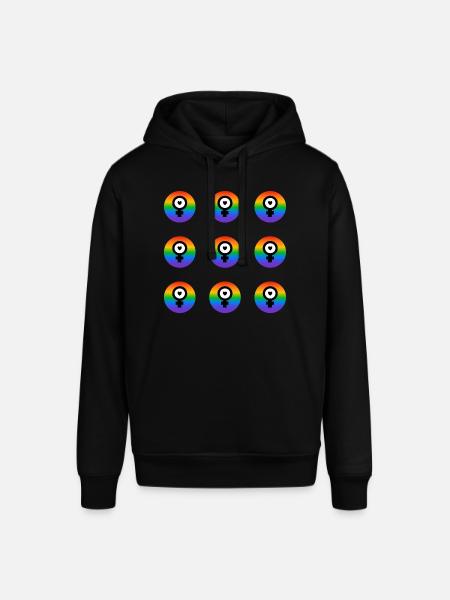 Feminist Icons - Rainbow Flag - Stanley/Stella SOUNDER Unisex Hoodie - black
