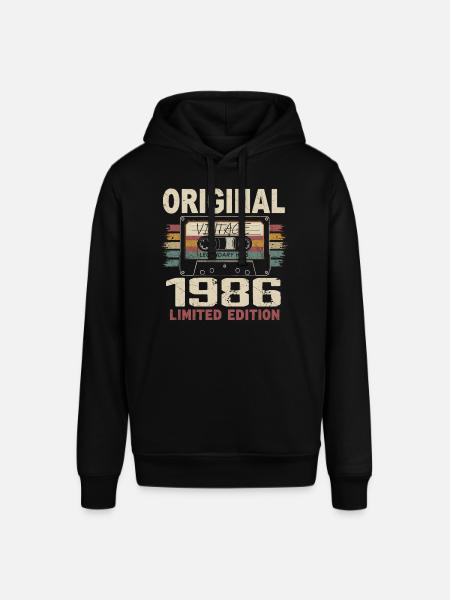 1986 Verjaardagscadeau 1986 Vintage 1986 Retro - Stanley/Stella Uniseks biologische hoodie SOUNDER - zwart