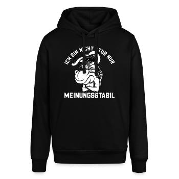 Ich bin nicht stur - nur meinungsstabil Esel - Stanley/Stella Unisex Hoodie SOUNDER - Schwarz - Vorne - Alina (178cm) & Michal (187cm)