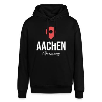 Aachen, Germany, Aachen Cathedral Germany - Stanley/Stella SOUNDER Unisex Hoodie - black - Front - Alina (178cm) & Michal (187cm)
