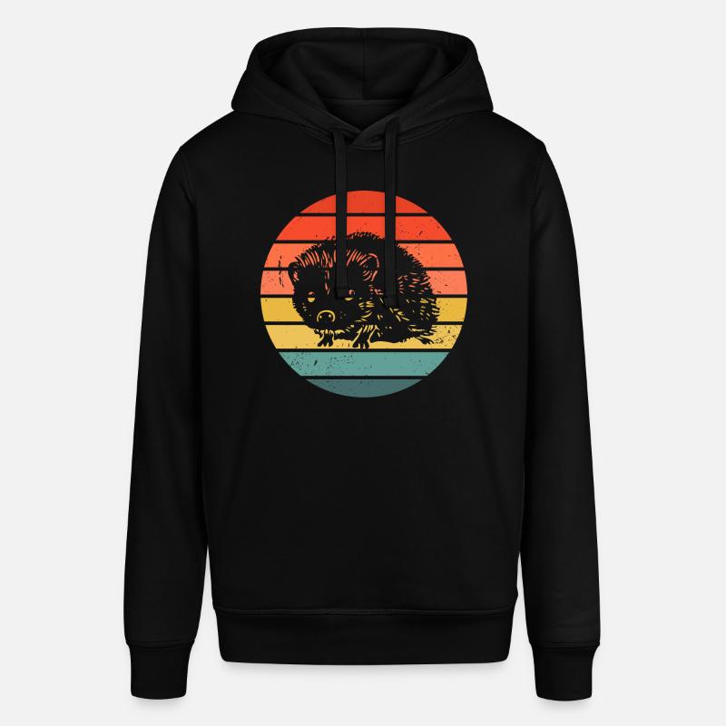 Hedgie Retro Sunset Hérisson - Sweat à capuche SOUNDER Stanley/Stella Unisexe - noir