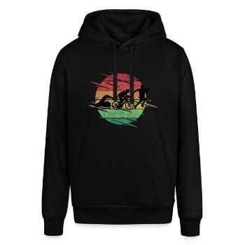 Triathlon - Stanley/Stella Unisex Hoodie SOUNDER - Schwarz - Vorne - Alina (178cm) & Michal (187cm)