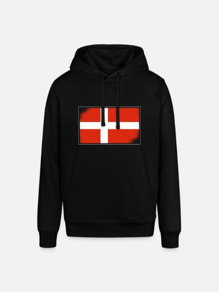 Danmarks flag Skandinavien Danske Flag Rejser - Stanley/Stella SOUNDER unisex hoodie - sort
