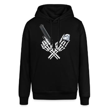 Gangster Skeleton - Stanley/Stella SOUNDER Unisex Hoodie - black - Front - Alina (178cm) & Michal (187cm)