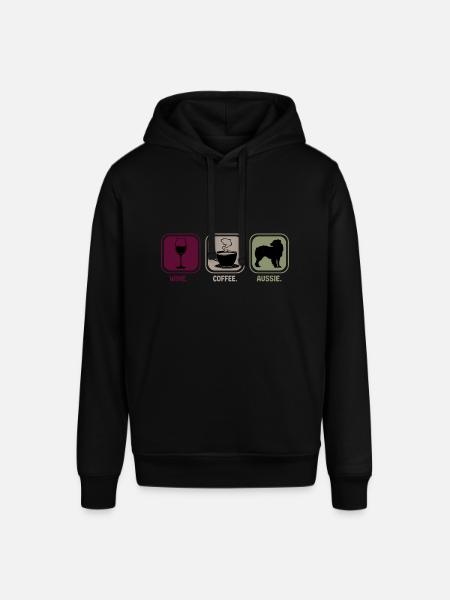 Aussie Australian Shepherd Wine Coffee - Stanley/Stella SOUNDER Unisex Hoodie - black