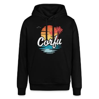Korfu - Stanley/Stella Unisex Hoodie SOUNDER - Schwarz - Vorne - Alina (178cm) & Michal (187cm)