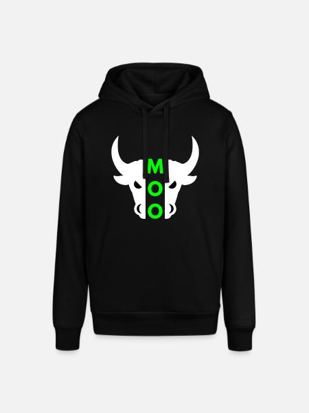Moo (half head bull) - Stanley/Stella SOUNDER Unisex Hoodie - black