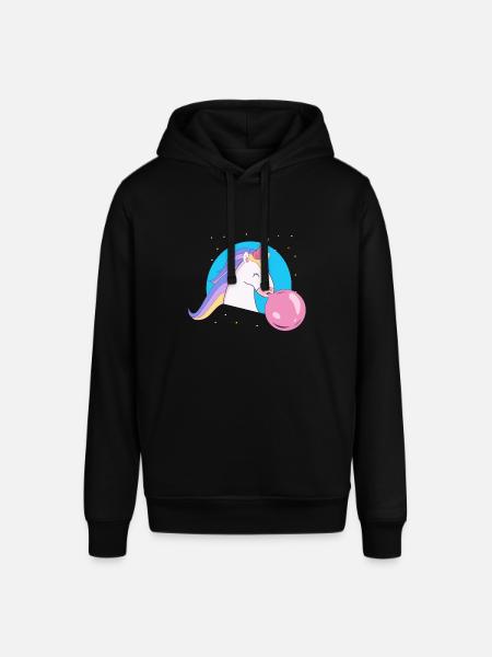 Einhorn mit Kaugummiblase - Stanley/Stella Unisex Hoodie SOUNDER - Schwarz