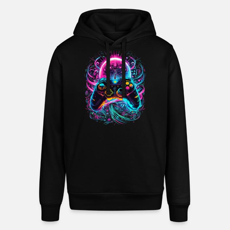 Synthwave Cyberpunk Gaming Controller - Stanley/Stella Unisex Hoodie SOUNDER - Schwarz