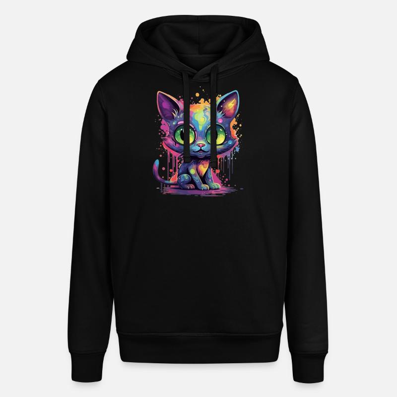 Bunte Neon Katze - Stanley/Stella Unisex Hoodie SOUNDER - Schwarz