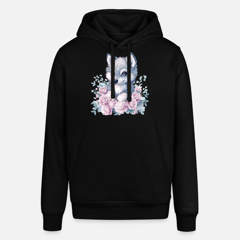 Husky aux roses - Sweat à capuche SOUNDER Stanley/Stella Unisexe - noir