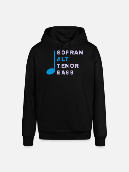SATB mit Note - Alt - Stanley/Stella Unisex Hoodie SOUNDER - Schwarz