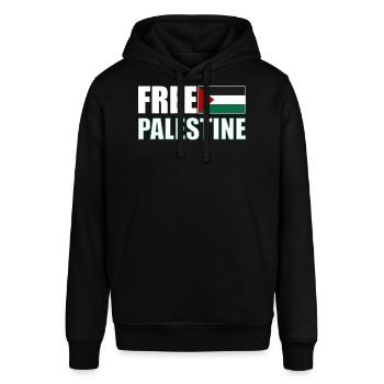 Free Palestine - Stanley/Stella Unisex Hoodie SOUNDER - Schwarz - Vorne - Alina (178cm) & Michal (187cm)