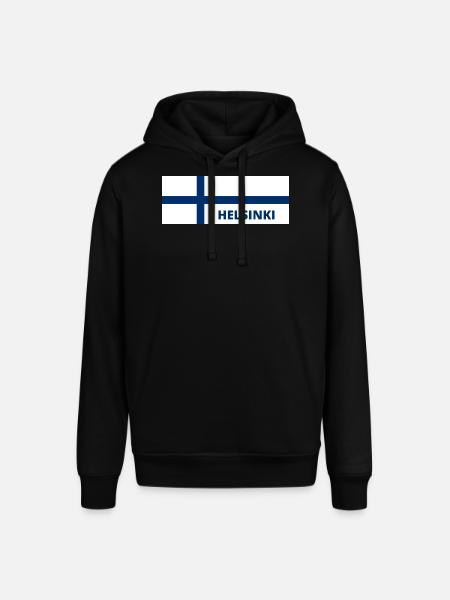 Helsinki City in Finnish Flag - Stanley/Stella SOUNDER Unisex Hoodie - black