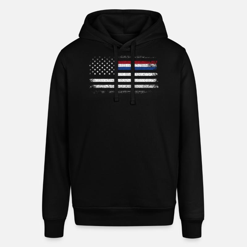 Drapeau américain robuste avec accent bleu - Sweat à capuche SOUNDER Stanley/Stella Unisexe - noir