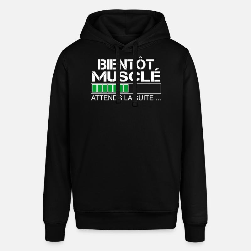 Bientot musclé (blanc et vert) - Sweat à capuche SOUNDER Stanley/Stella Unisexe - noir