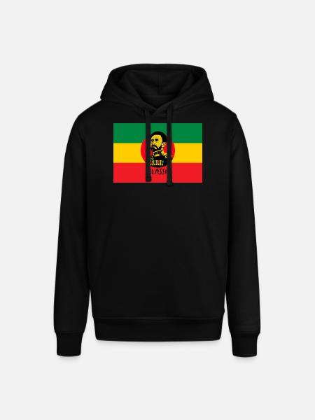 REGGAE FLAG - HAILE SELASSIE - JAH RASTAFARI - Stanley/Stella SOUNDER Unisex Hoodie - black