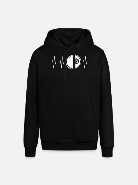 Heartbeat Billiards Pool 8 Ball Ball Pulse Symbol - Stanley/Stella SOUNDER Unisex Hoodie - black