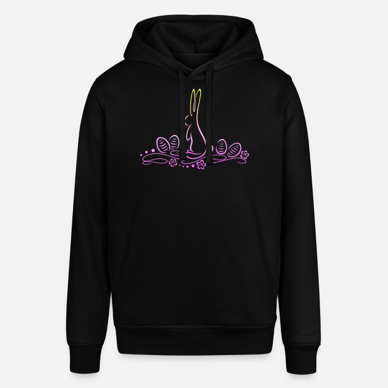 Easter Bunny Silhouette with Easter Eggs - Stanley/Stella SOUNDER Unisex Hoodie - black