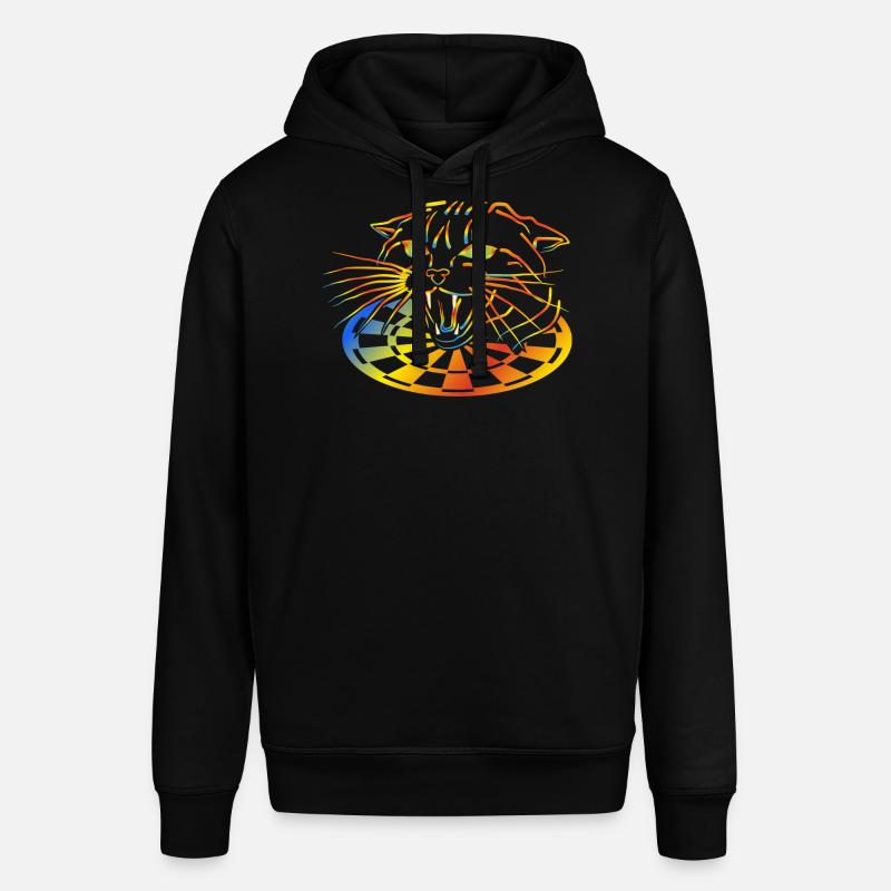 Fléchettes arc-en-ciel chat Neon Art - Sweat à capuche SOUNDER Stanley/Stella Unisexe - noir