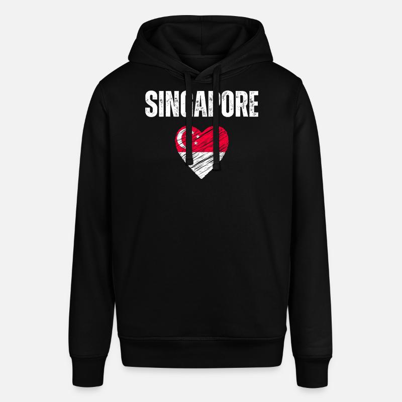 J’aime Singapour, le drapeau de Singapour - Sweat à capuche SOUNDER Stanley/Stella Unisexe - noir