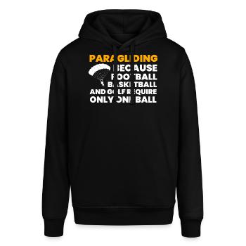 Paragliding Lustiges T Shirt Geschenk - Stanley/Stella Unisex Hoodie SOUNDER - Schwarz - Vorne - Alina (178cm) & Michal (187cm)