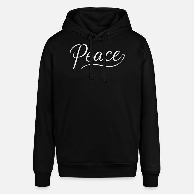 Police cursive Peace Lettering - Sweat à capuche SOUNDER Stanley/Stella Unisexe - noir
