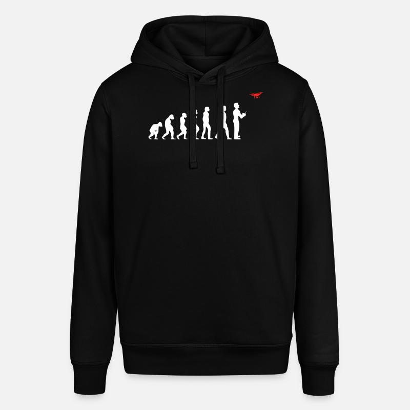 Evolution of Man Drone Pilot - Stanley/Stella SOUNDER Unisex Hoodie - black