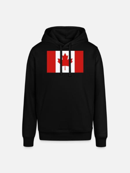 Red Maple Leaf Canada Flag - Stanley/Stella SOUNDER Unisex Hoodie - black