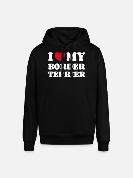 Ik hou van mijn Border Terrier Gift Dog Owner - Stanley/Stella Uniseks biologische hoodie SOUNDER - zwart